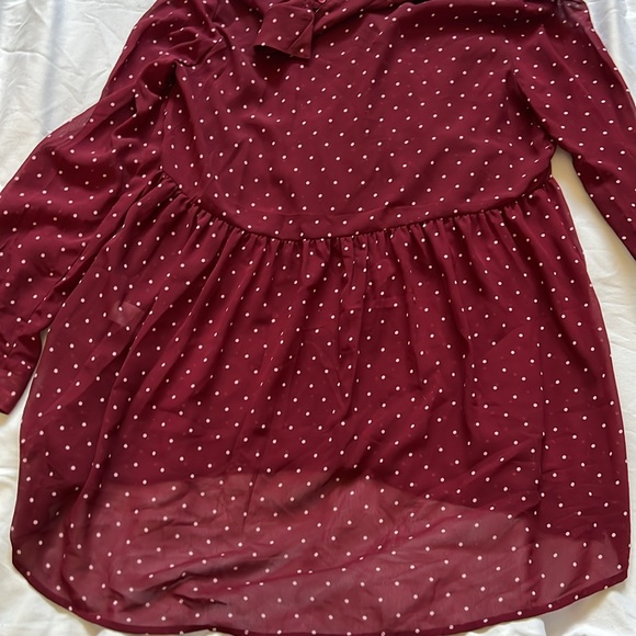 Red Camel Burgundy Polka Dot Shirt - Picture 5 of 5